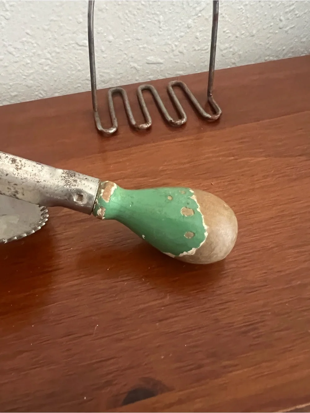 Vintage Green Hand Mixer and Potato Masher Set